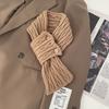 Windproof Knitted Scarf Button Women Winter Neckerchief Fashion Cross Scarf  Autumn