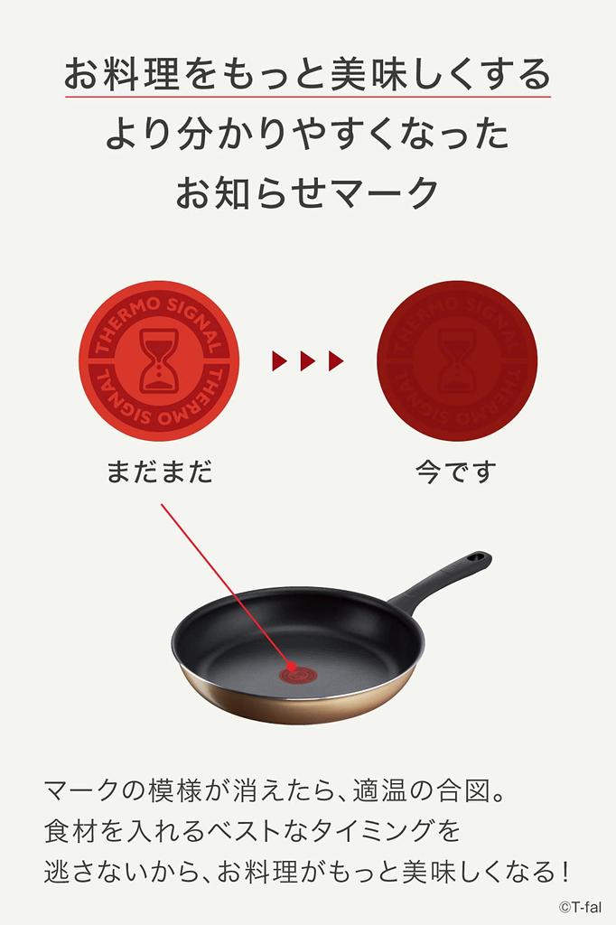 [Online Exclusive] T-fal 20cm Frying Pan, Gas Stove Only, Free of Harmful Substances Such As PFOA, "Honey Gold Frying Pan" B58602