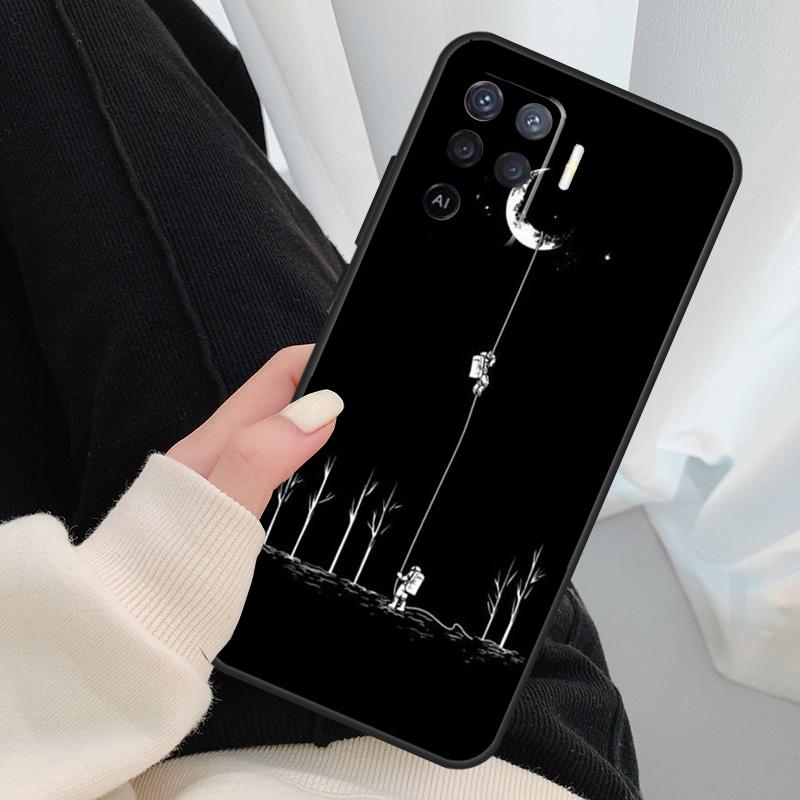 

Black Moon Stars Space Astronaut Case For Oppo A18 A38 A58 A78 A98 A80 A60 A40 A96 A76 A16 A94 A74 A54 A15 A17 A57 A77 A5 Pro OPPO A17
