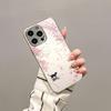 Anime Sakura Cat Pattern Metallic Paint Glass Phone Case Suitable for iPhone 17 16 15 14 13 12 11 Pro Max Plus Anti Shock