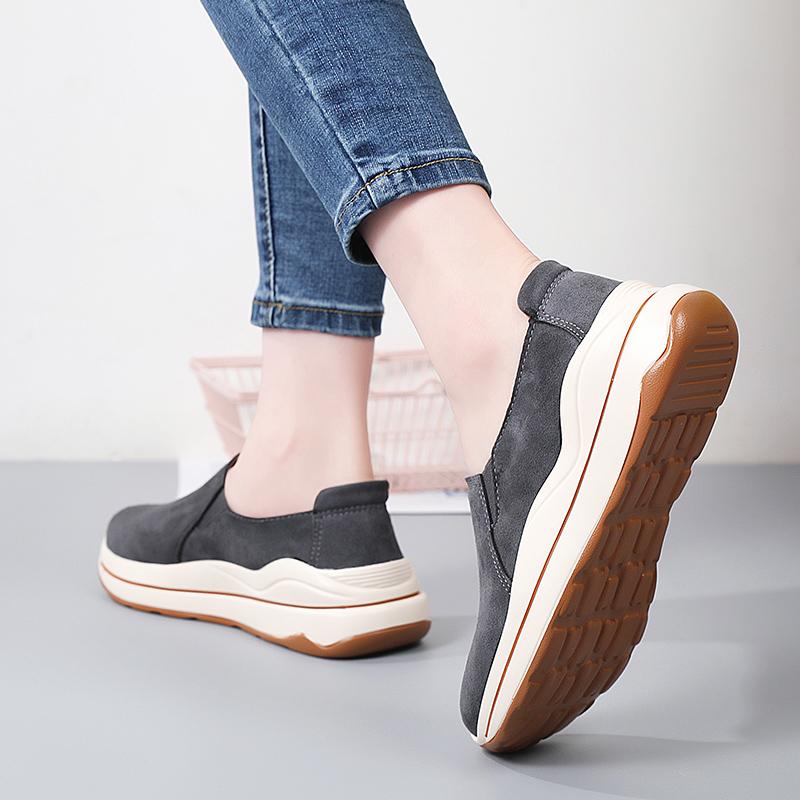 Women's Platform Loafers Moccasins Casual Slip on Thick Sole Height Increase Shake Shoes for Mother Plus Size