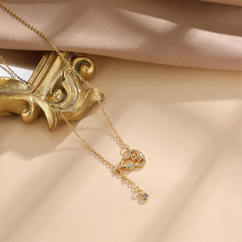 

Женское ожерелье с кисточкой и тыквой, легкая роскошь, простой дизайн, кулон с благословением ветра