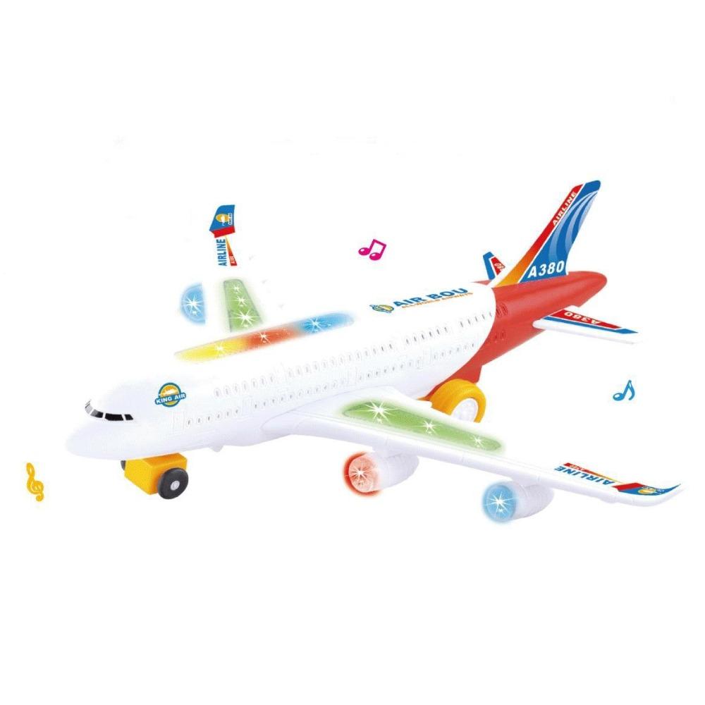 Sound and Light Electronic Aeroplane Toy Automatic Rotation LED Airbus Toys  Children's Toys
