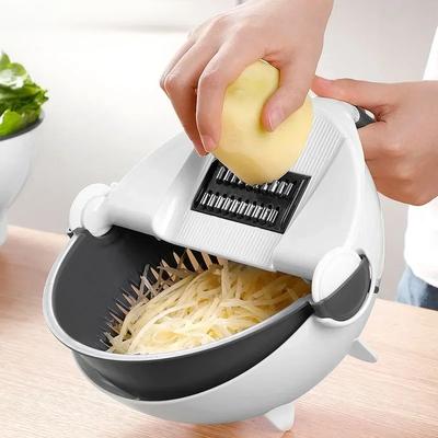 Multifunctional Vegetable Slicer Cutter Chopper Fruit Strainer Basket Spiralizer Grater Food Peeler Shredder