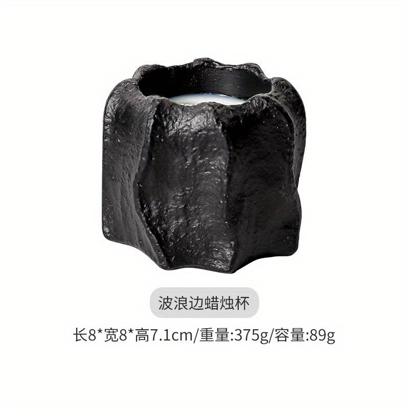 1Pc Light Luxury Simple Vertical Wave Cement Household Aromatherapy Candle Cup Empty Cup Candlestick Ornament