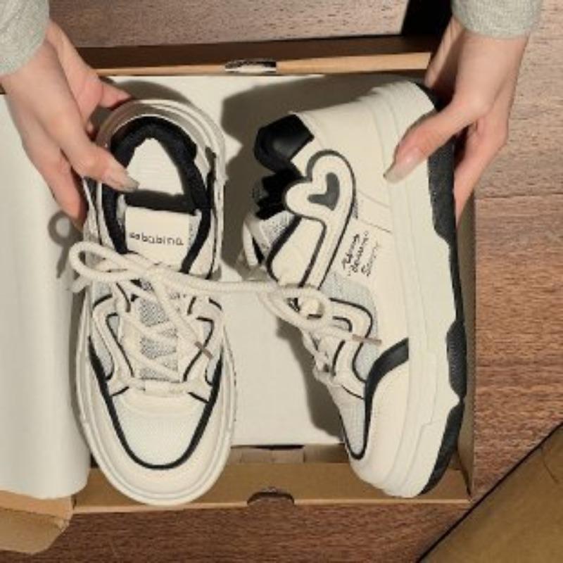 

Новые весенние и осенние сетчатые туфли Женские дышащие маленькие белые туфли Женские тонкие сетчатые туфли Универсальные туфли на толстой подошве 40