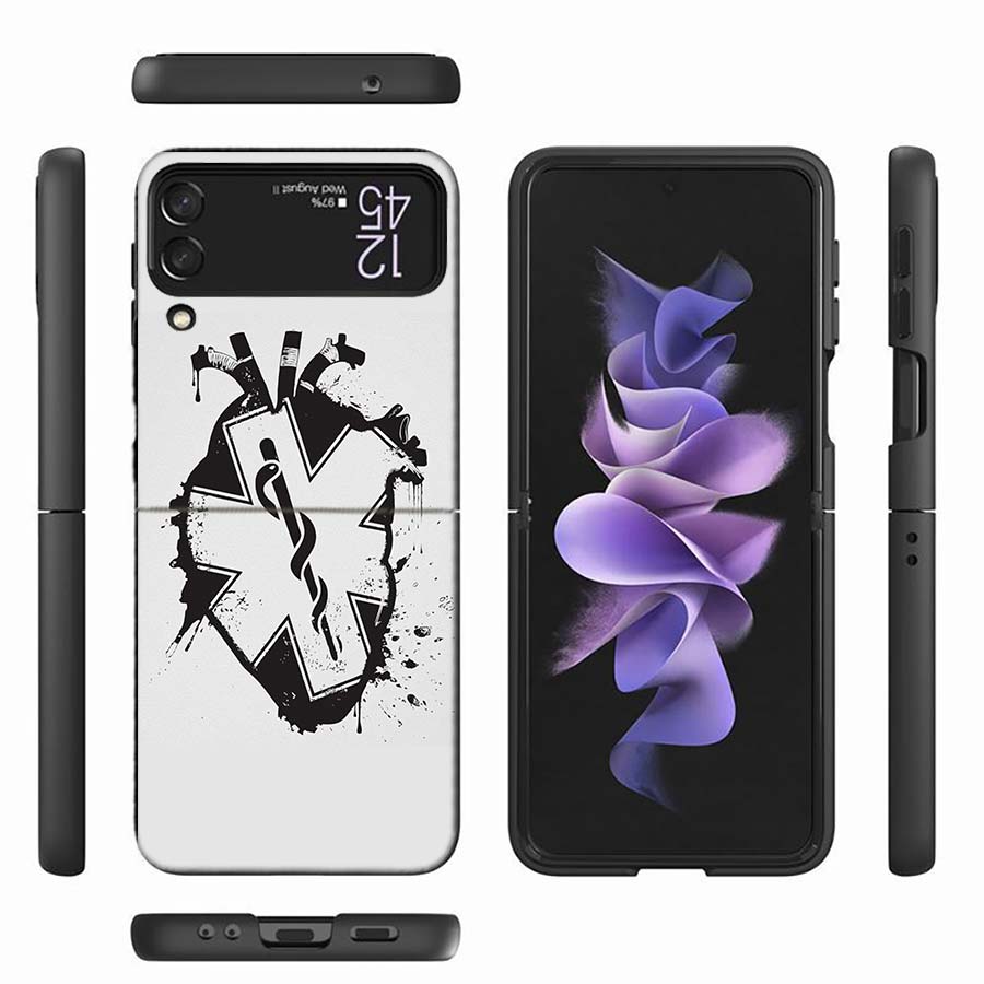 EMT EMS Medical Rescue Phone Case For Samsung Z Flip 6 7 5G Z Flip 5 Galaxy Z Flip 3 4 5G ZFlip Shockproof Hard Cover TPU PC Coq