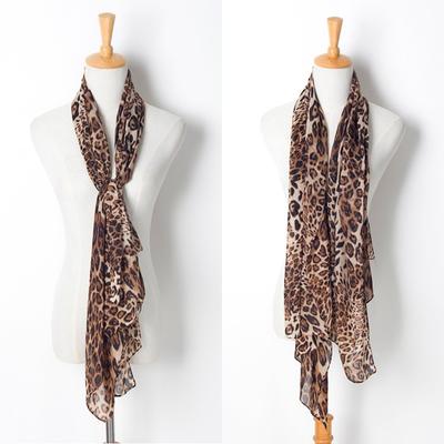 Soft Chiffon Scarf Leopard Print Chiffon Shawl Scarf Hot Sale Shawl Silk Scarf  Women