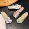 Slippers Woman Ethnic Style Baotou Slippers for Women with Soft Soles Vintage Women's Sandals Women's Home Slippers Outside