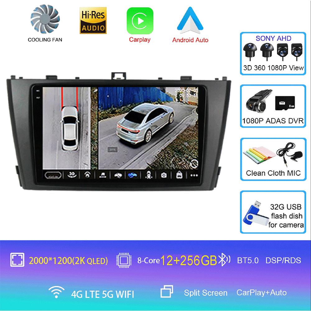 Android 14 Carplay Auto Radio Auto Pentru Toyota Avensis T27 2009 2010 2011 2012-2015 Navigație GPS Player Multimedia DSP Stereo 4G