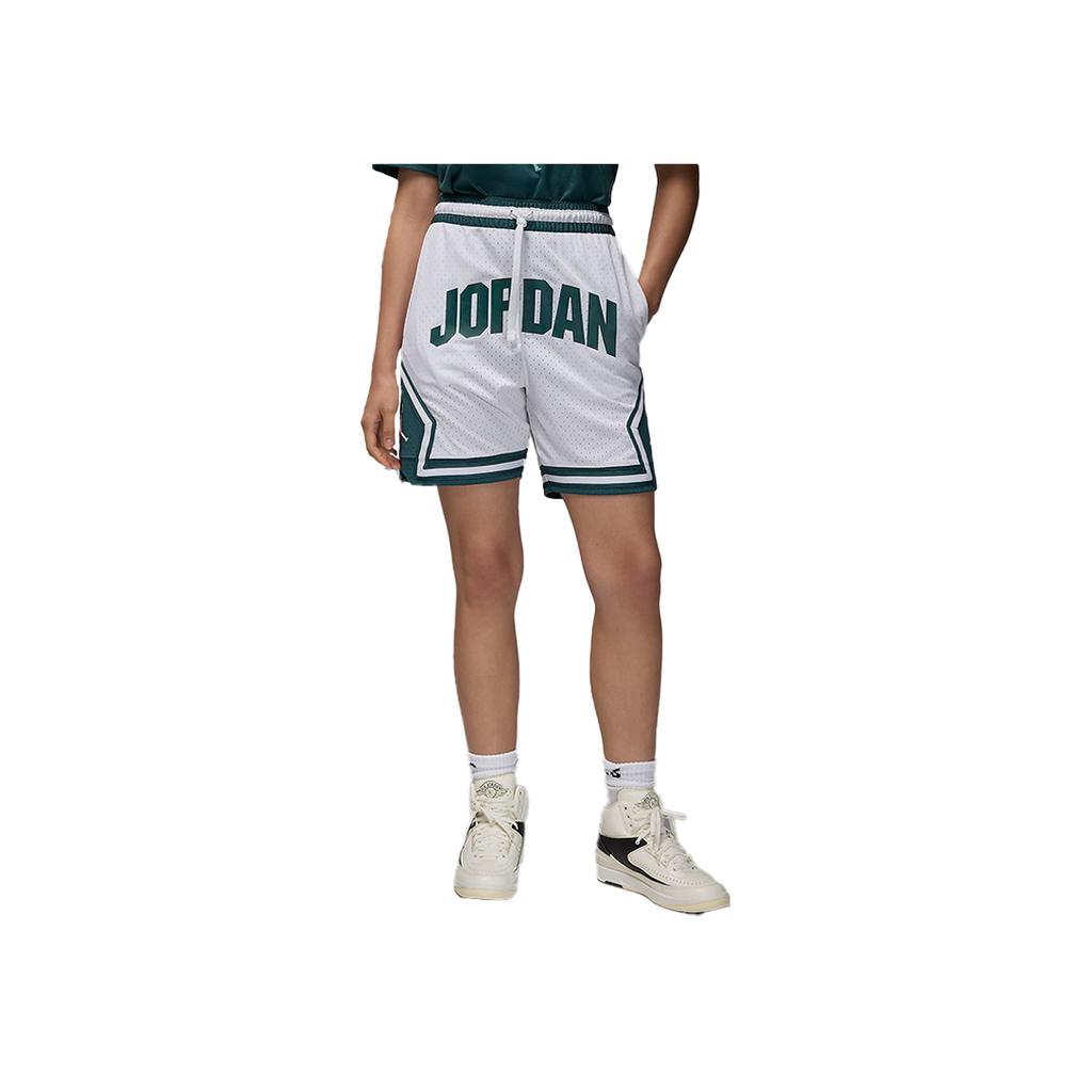 Jordan Dri-FIT Diamondsport Breathable Quick-Dry Letter Print Athletic Shorts Men Shorts White Oxide-Green FV8613100