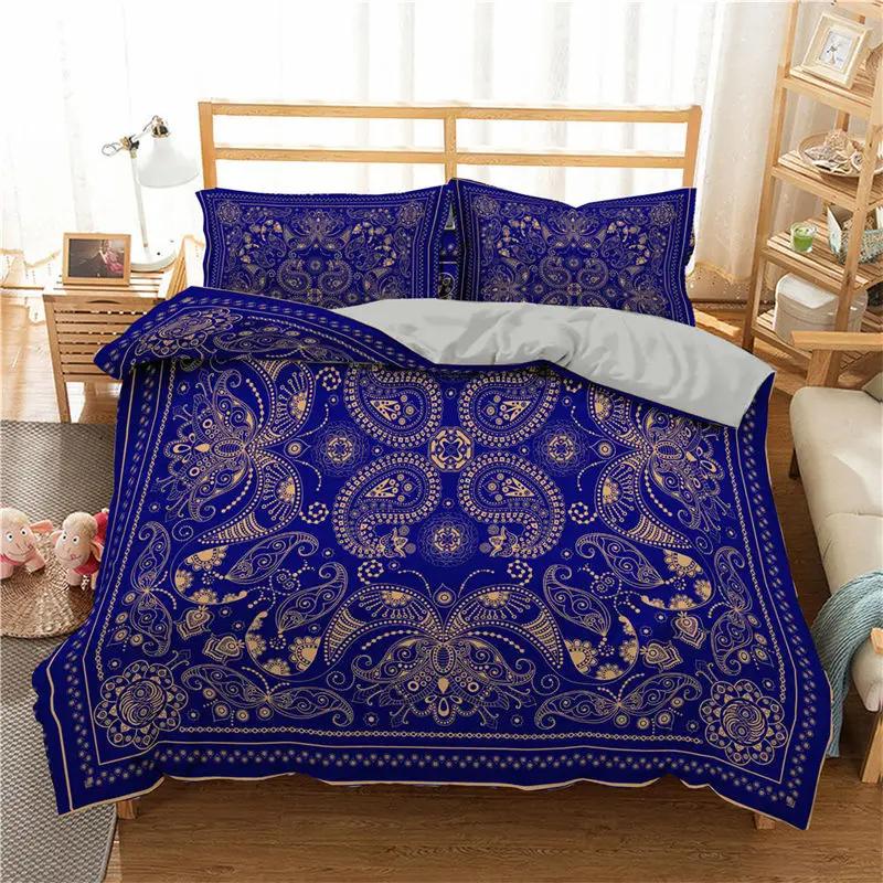Soft Mandala Duvet Cover Set Bohemian Geometric Floral Bedding Set Microfiber Twin Full Queen King Quilt Cover For Bedroom Decor