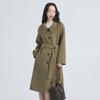 FengXun 100% Lamb Wool Double-Faced Belted Long Coat