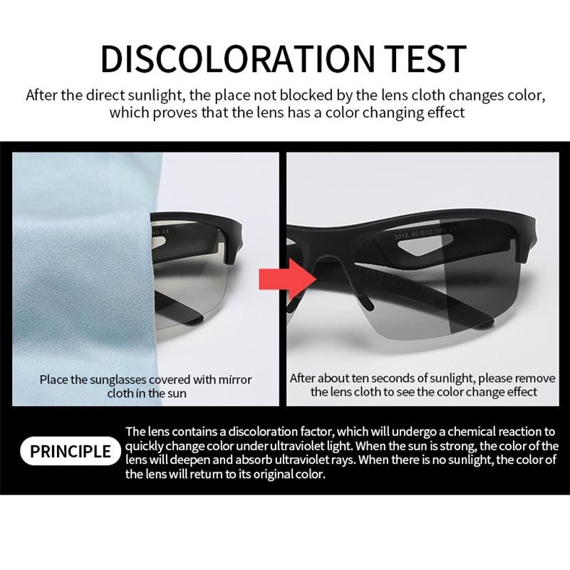 Menn Kvinner Klassisk Sport Fotokromatisk Polariserte Solbriller Utendørs Antirefleks Kjøring Fiske Sykkelbriller