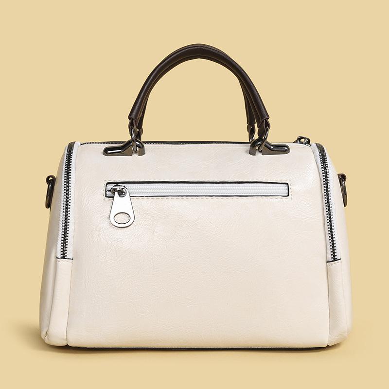 Fashionable Handbag for Women - Soft Leather Boston Pillow Bag - Simple and Versatile Crossbody Bag