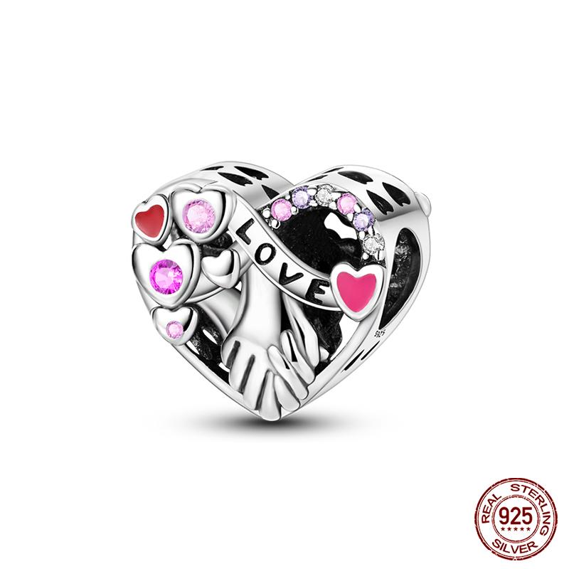 100% Copper Love And Peace Pendants Lovers Balloon Owl Charms Beads Fit Qikaola Original Bracelets Fine Diy Jewelry