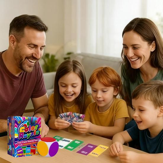 Fast-paced Card Game with Foam Ball Kids Adults Family Party Night Color Matching Game Reaction Training 2-8 Players Interactive Board Game