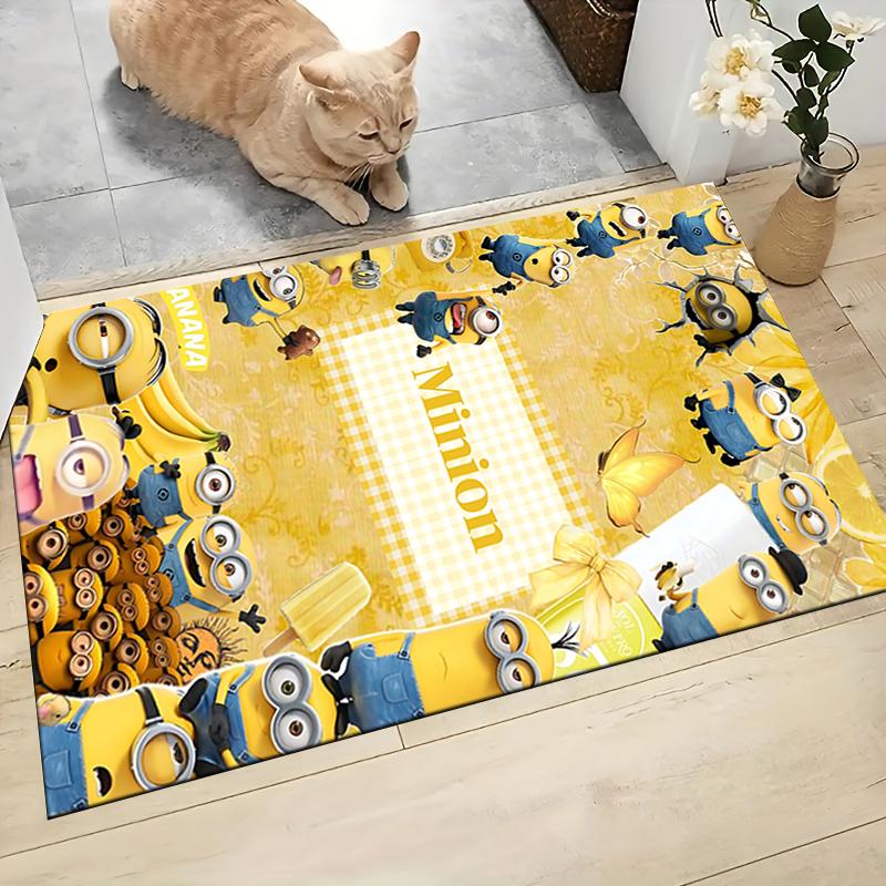 Minion Yellow Adventure Carpet Rug Soft Washable Antislip Home Living Room Sofa Mats Personalized Christmas Rug