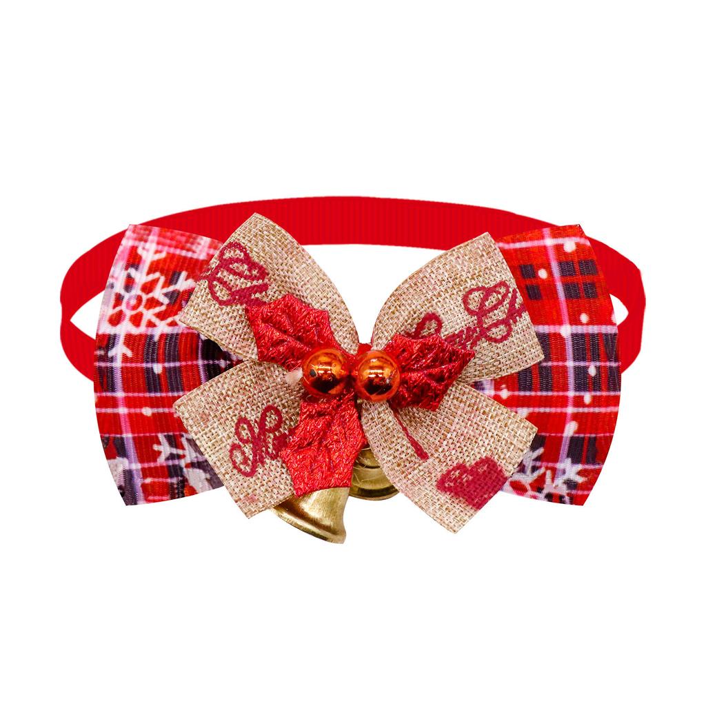 Weihnachts-Hundehalsband mit Glocke Krawatte Haustier Katze Krawattenhalsband Modisches Verstellbares Halsband Katze Hund Kleidung Haustierbedarf Neujahrsgeschenk