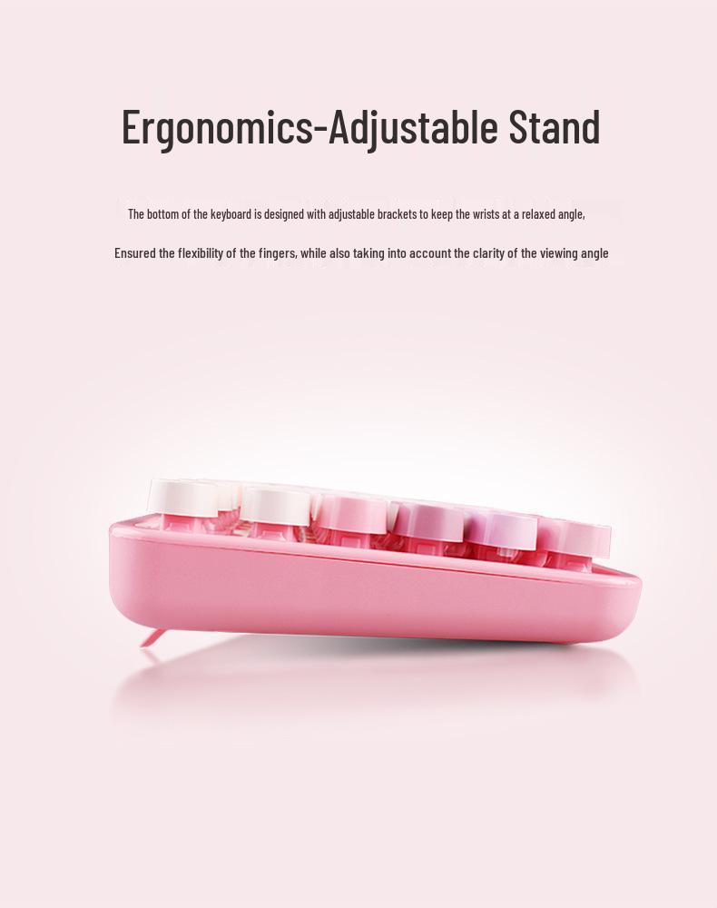 Skyreach Cute Punk Colorful Lipstick Wireless Keyboard & Mouse Set for Girls’ Office