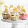 5 Stück Gold Acryl Osterkuchen Dekoration Niedlicher Hase Eier Cupcake Topper Frohe Ostern Party Dessert Dekoration Kinder Gastgeschenke
