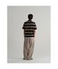 8seconds Fine Touch Cotton Collar Neck Striped Short Sleeve Knit Black
