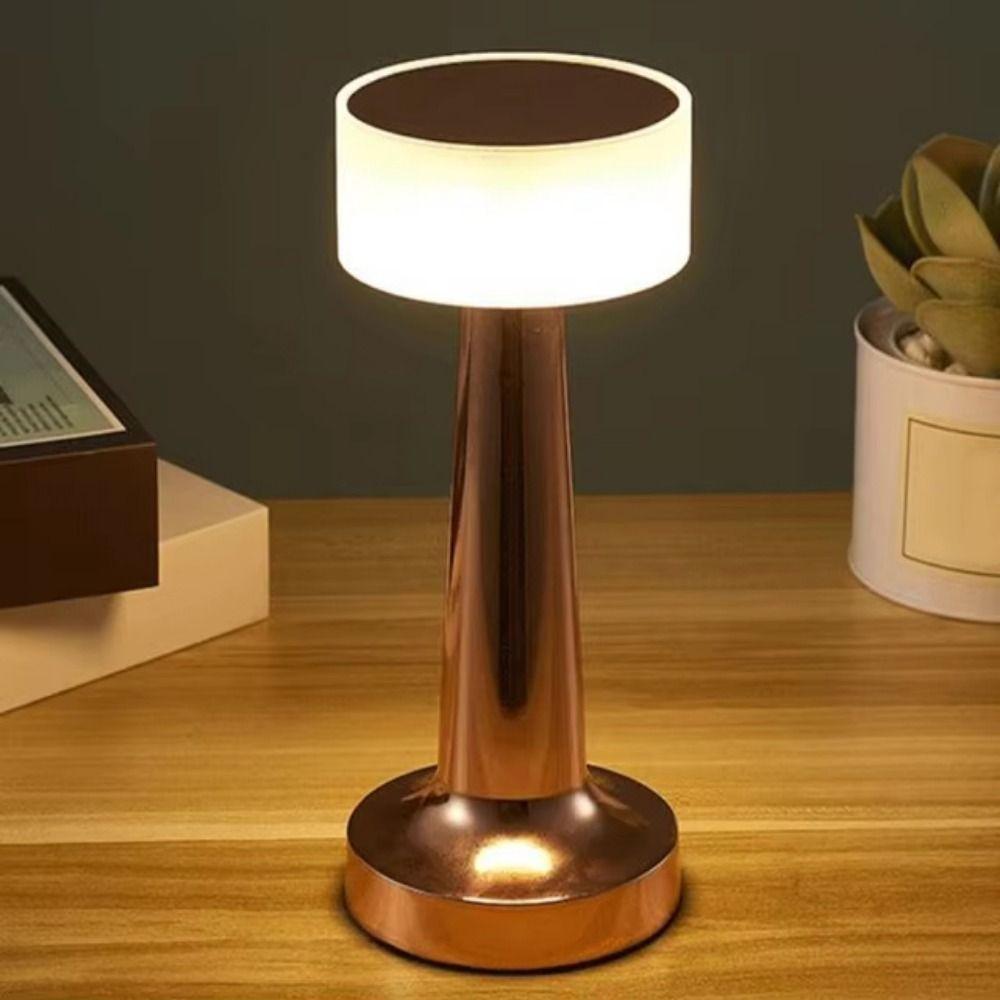 Dimmable Retro Table Lamp Cordless Bedside Ambient Lights Rechargeable Desk Light Hotel Decor