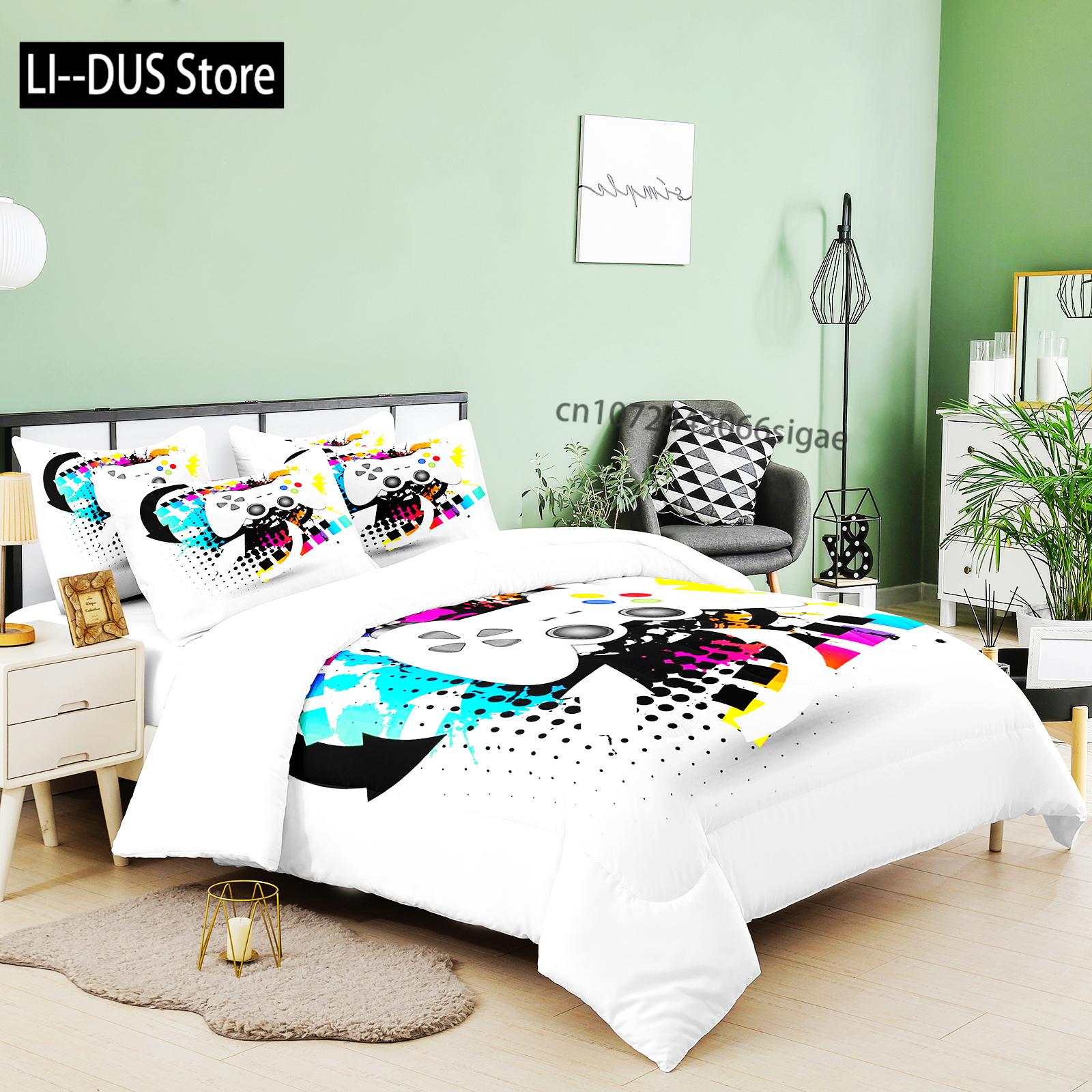 

Gamepad Bedding Set For Bedroom Soft Modern Bedding Set Comefortable Kids Duvet Cover Video Game Quilt Cover And Pillowcase EU Single(135*200cm)3pcs