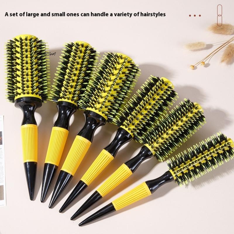 Professional round Hair Brush for Women Wooden Handle Boar Bristle Mixed with Nylon Salon Quality Hair Styling Tool for Curling