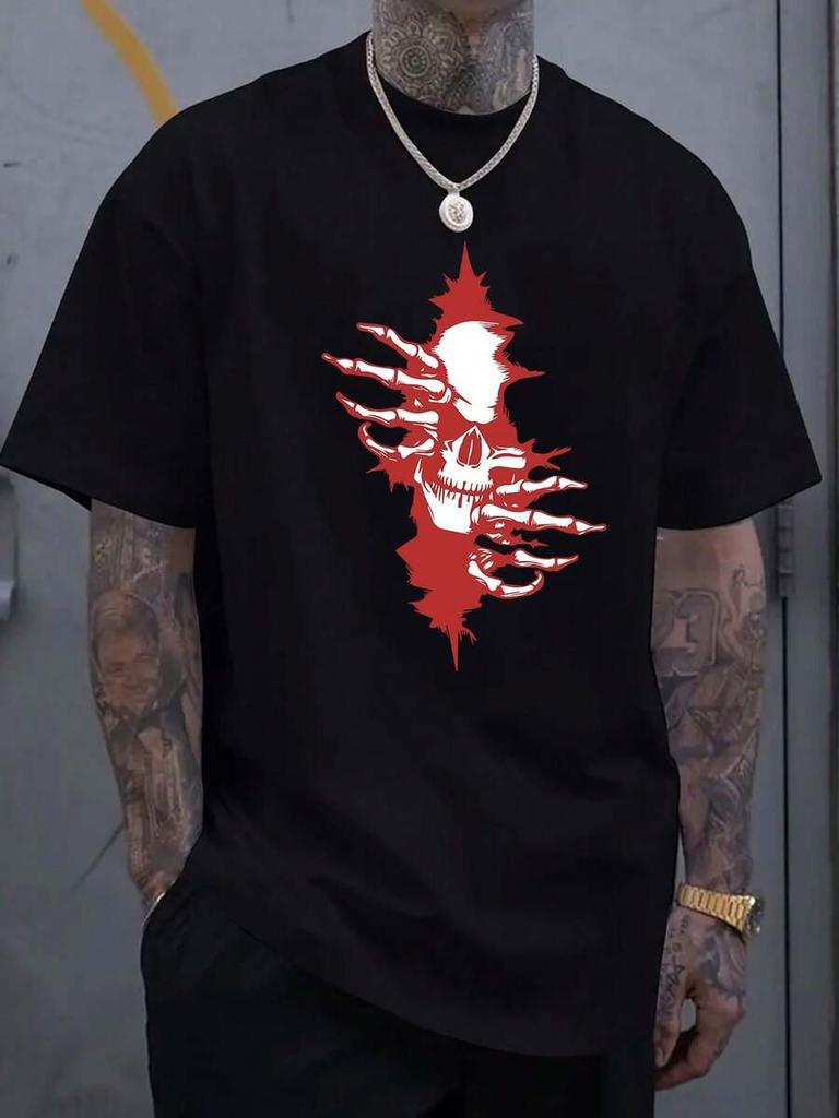 Bedrucktes Unisex-T-Shirt mit Rundhalsausschnitt und kurzen Ärmeln
