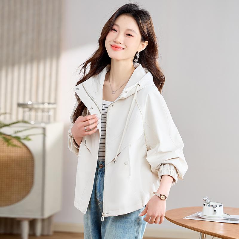 

Fashion casual hoodie jacket women s spring and autumn new loose large size design short jacket M