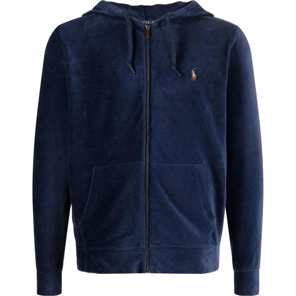 Polo Ralph Lauren Ss23 Solid Color Logo Embroidered Zip-Up Hoodie Men hoodies Navy-Blue 710877154-005