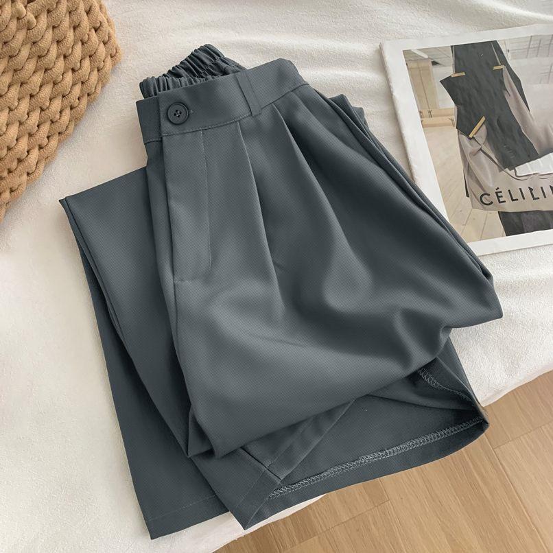 Women's High Waist Wide Leg Suit Pants: Spring/Summer Loose Fit, Straight Cut, Floor-Length Trousers