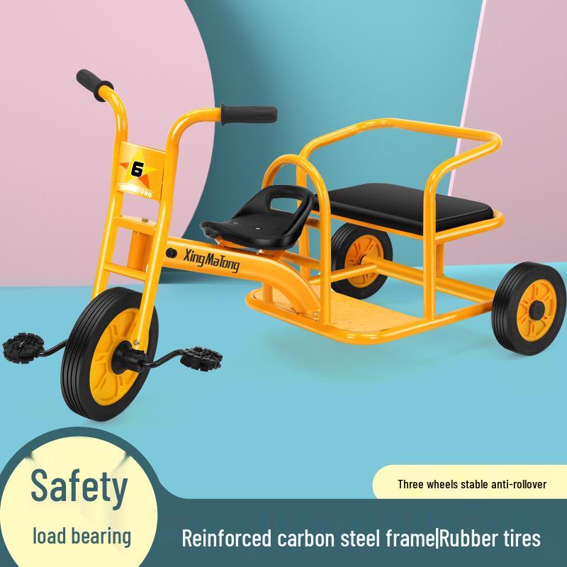 Dual Seat Swivel Tricycle for Toddlers: Indoor/Outdoor Pedal Bike for Early Education