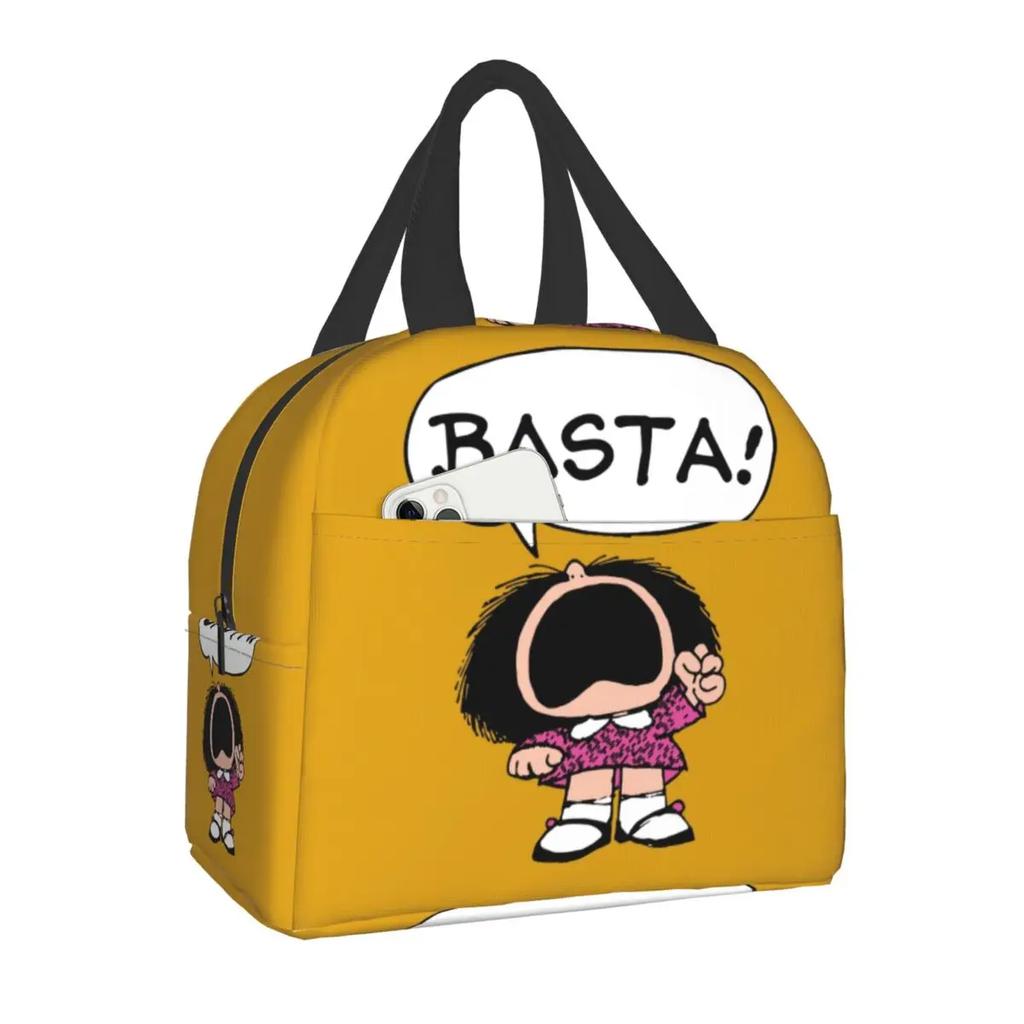 Mafalda Portable Lunch Box Quino Comic Cooler Thermal Food Insulated Lunch Bag For Women Kids School Children Multifunction Bags