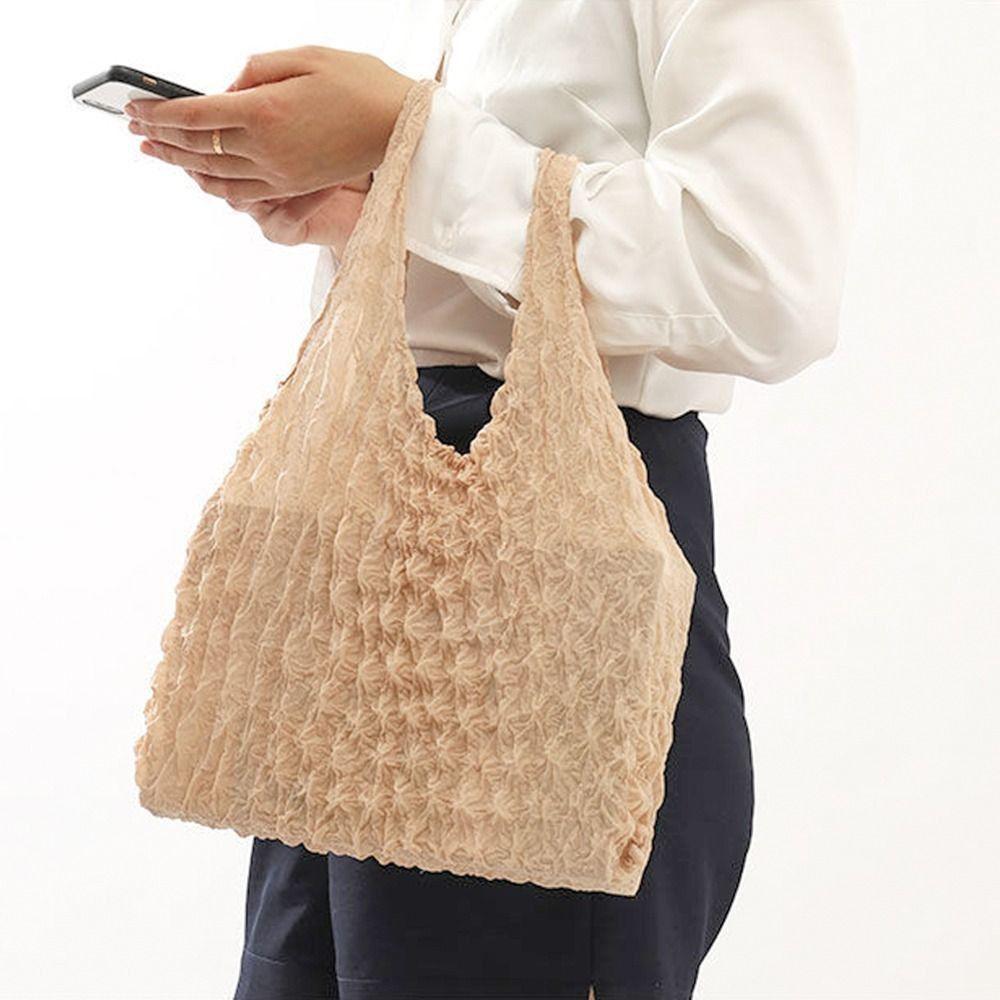 Large Capacity Bubble Stretch Bags Expansion Fold Pleated Flexible Elastic Bag Magic Multi Purpose Shopping Bag