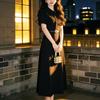 Wholesale customization New women's doll collar waist thin dress French waist simple long dress