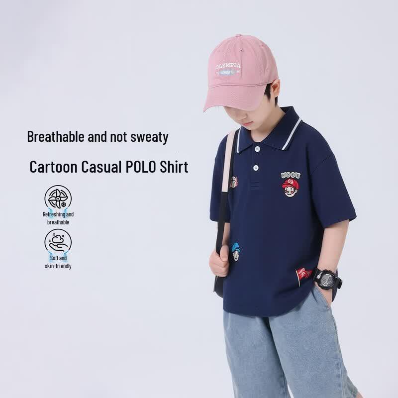 YOYO Tale Boys  Summer Cotton Polo T-Shirt 140