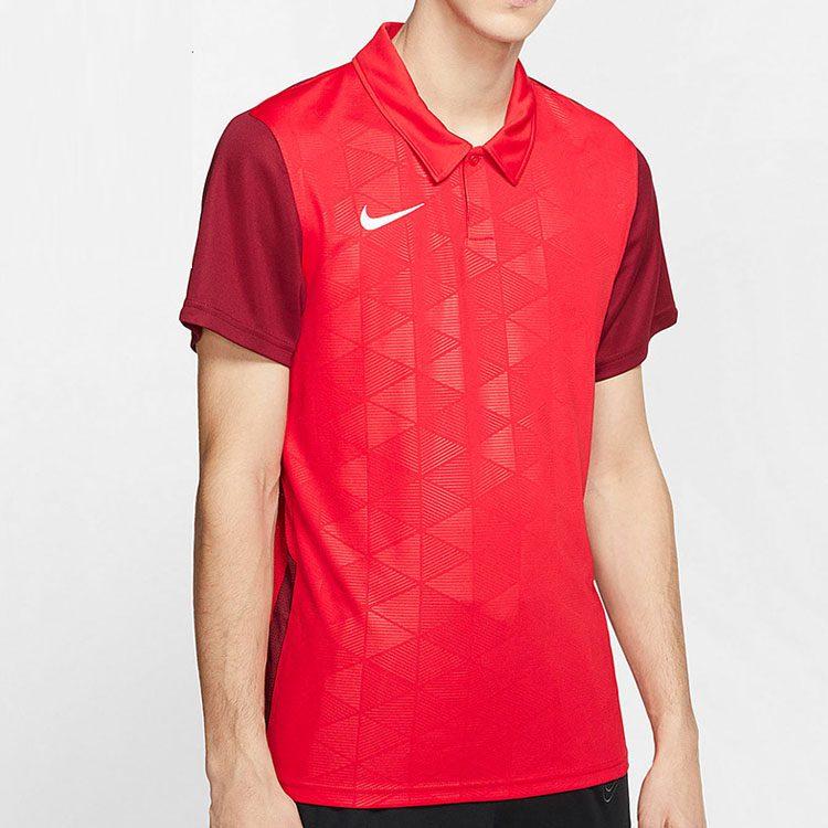 Nike Polo Shirts Men's Red Polo Collar Moderate Straight Fit BV6725-657