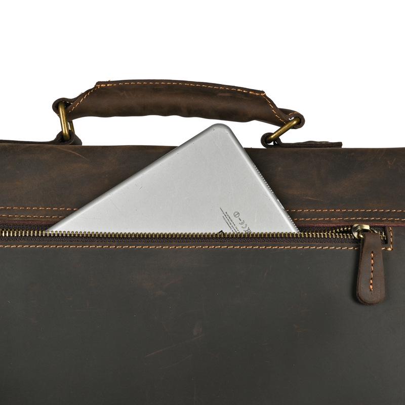 Vintage Pánská taška přes rameno crossbody na notebook z koňské kůže