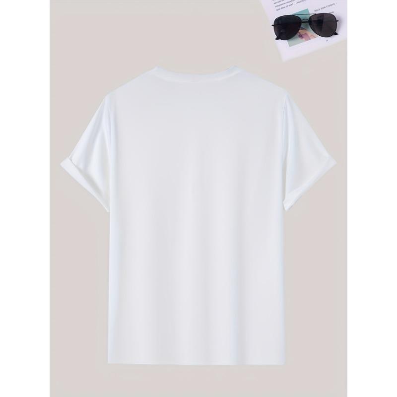 European Size Summer Men's Fashion Print Short Sleeve T-Shirt