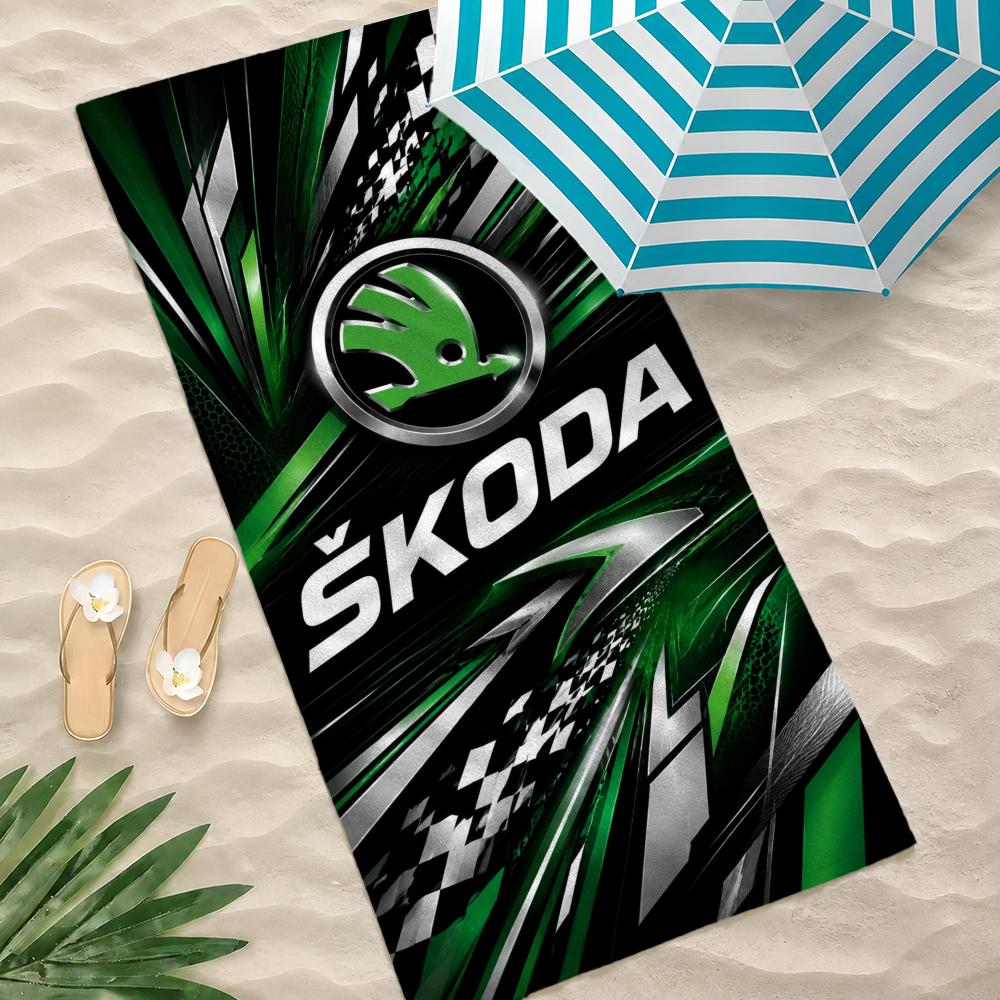 Car Brand S-Skoda Towel Towel beach towel, quick drying absorbent bath towel for Swim,Gym,Camping,Outdoor hot