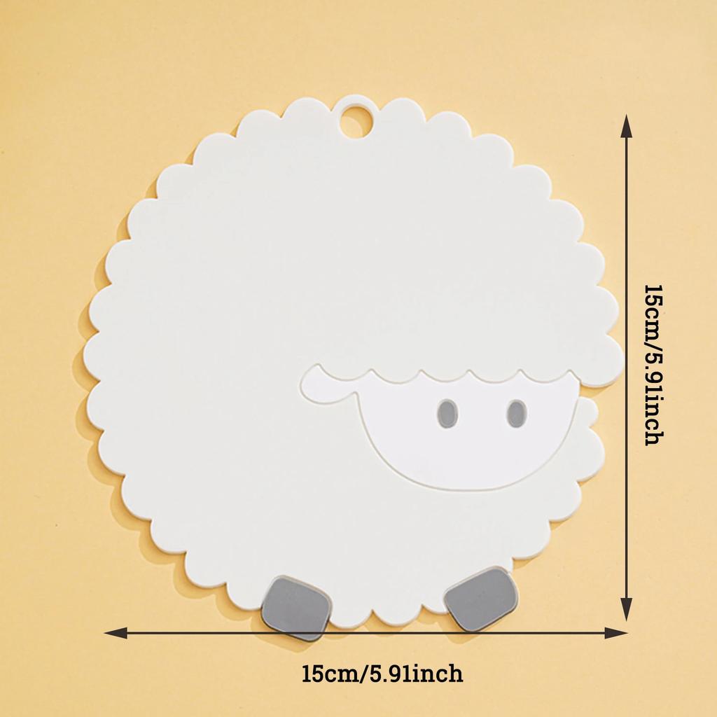 Cute Cartoon Sheep Cup Coaster Silicone Cup Mat Pad Mug Holder Mat Coffee Drinks Table Placemats Heat-resistant Cup Coasters