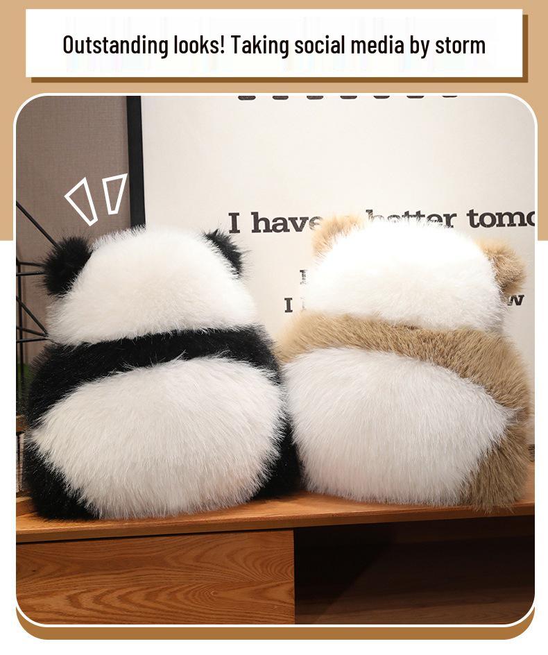 Cute Panda Imitation Wool Back Cushion for Sofa or Bedside