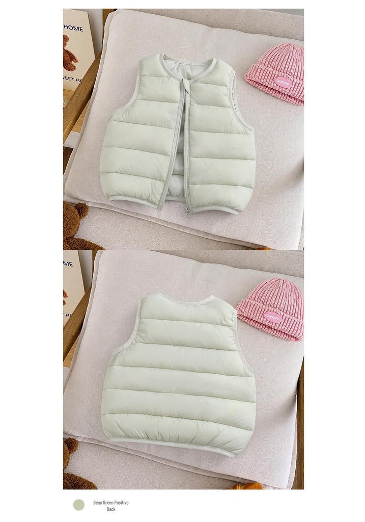 2026 Autumn/Winter Kids' Lightweight Cotton Vest: Unisex Korean Style Warm Solid Color Cape for Toddlers