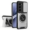 For Infinix Hot 60 Pro+ 4G Magnetic Case Ring Holder Foldable Kickstand TPU PC Phone Cover with Camera Lens Slider
