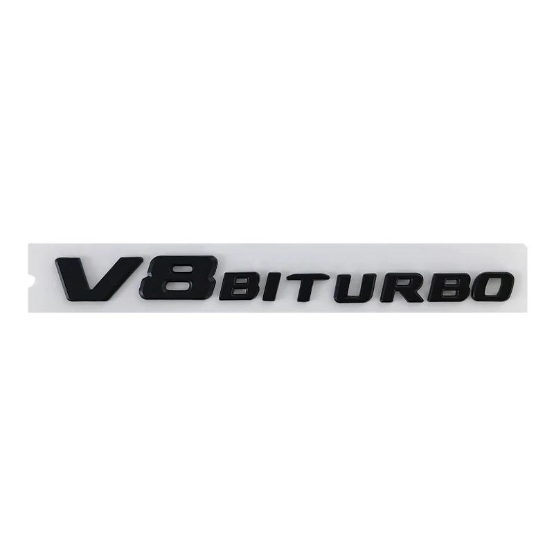 3d ABS V8 Biturbo Emblem Car Fender Badge Decal For C63S C63 E63 CLS63 V8 Biturbo Sticker Accessories