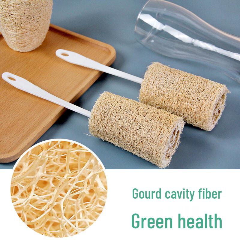PINYU Natural Luffa Dish Brush with Handle