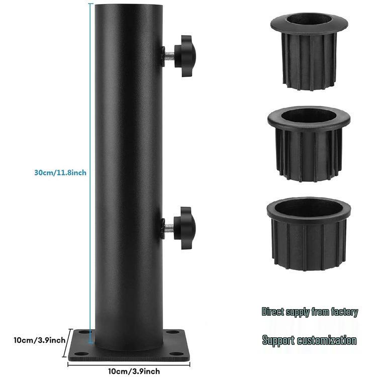 Grande Ombrellone da Esterno con Base in Cemento Nero da 30 cm e Manicotto per Supporto