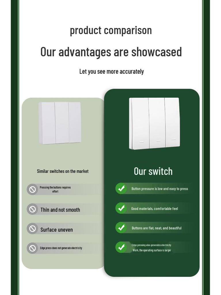 Battery-Free Wireless Switch: Easy Install, Multi-Control, Stick-On Design